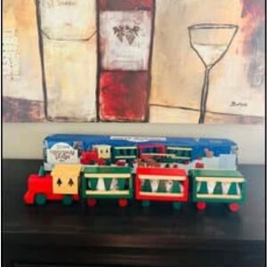 22 Piece Christmas Wood Train Set